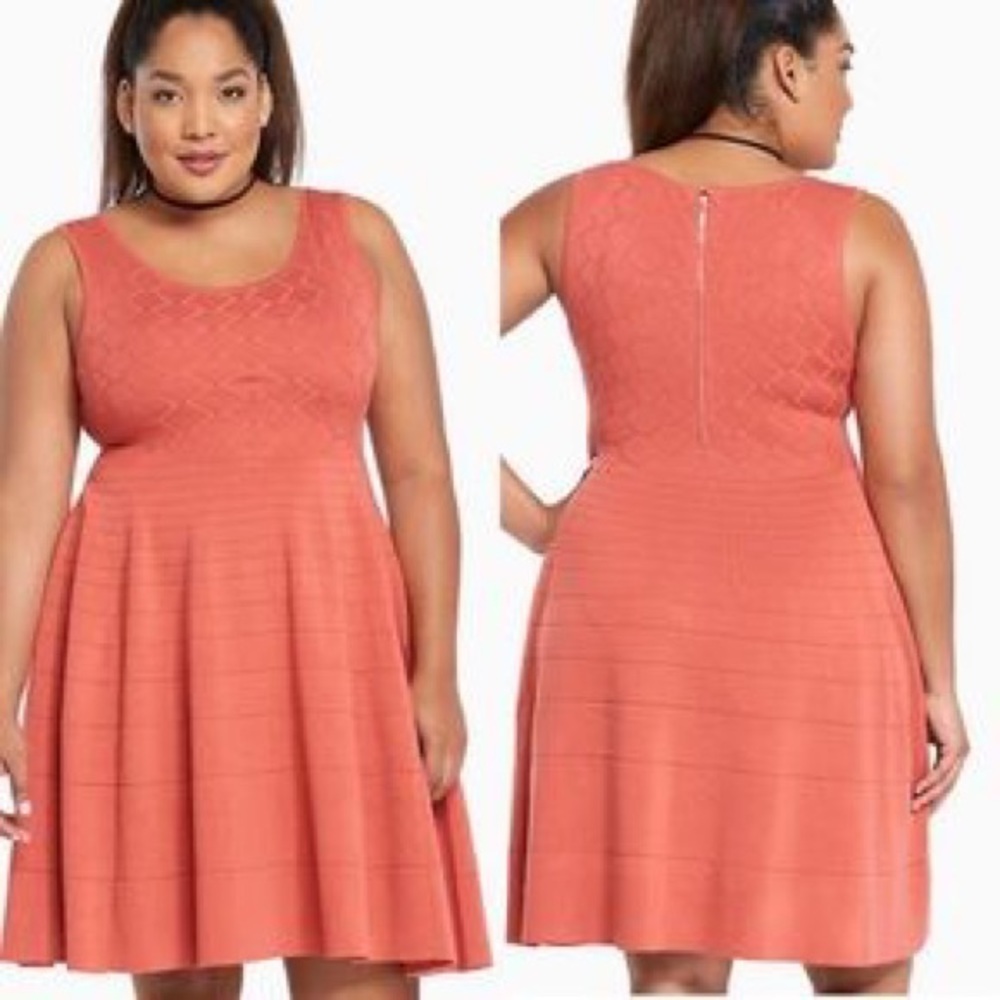 Torrid coral tank skater dress